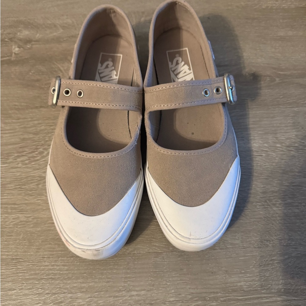 Vans Grey and White Mary Jane Sneakers - Picture 2 of 6